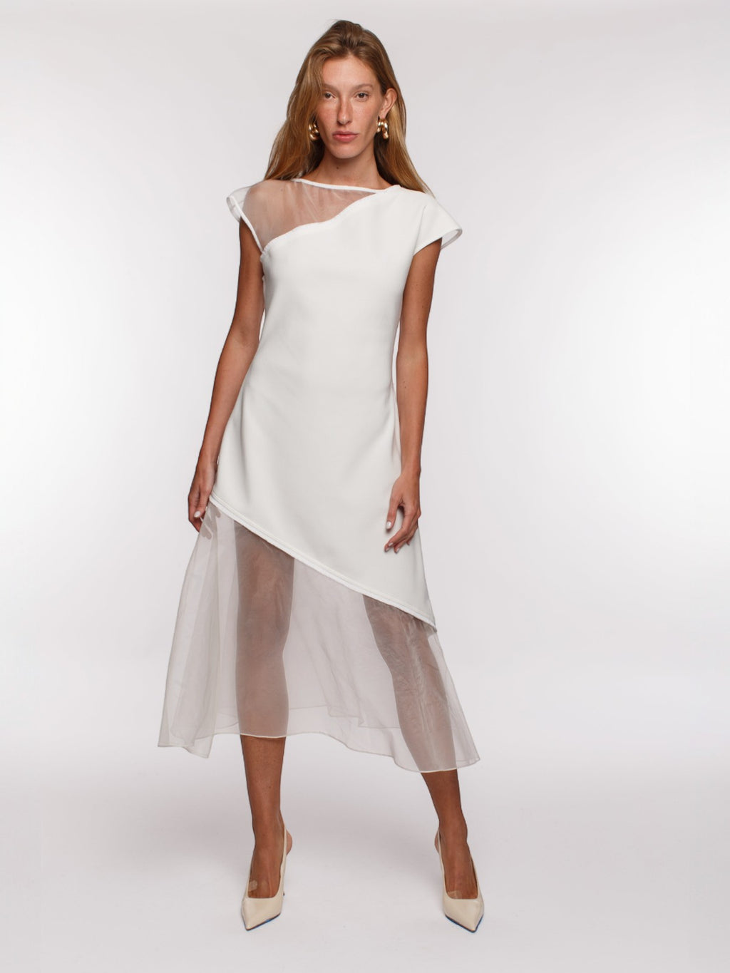 Paula Sheer Dress | White