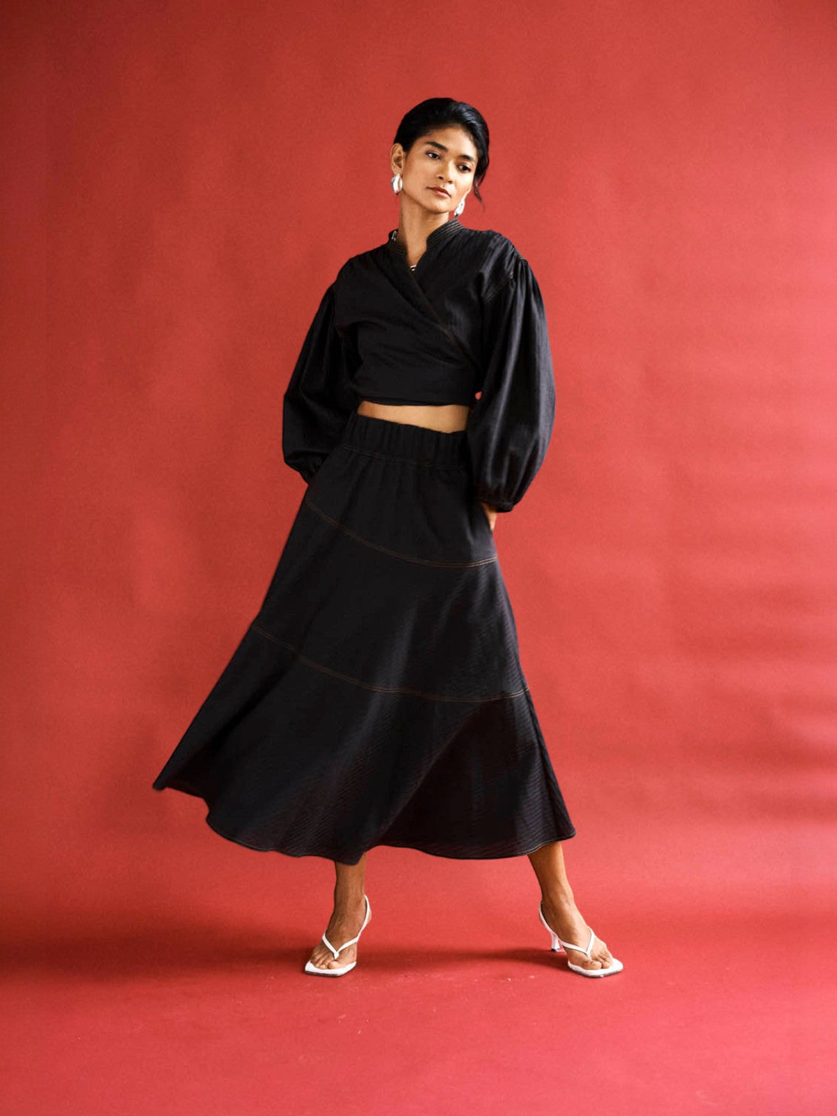 Tara Wrap Blouse | Black Tara Wrap Blouse | Black