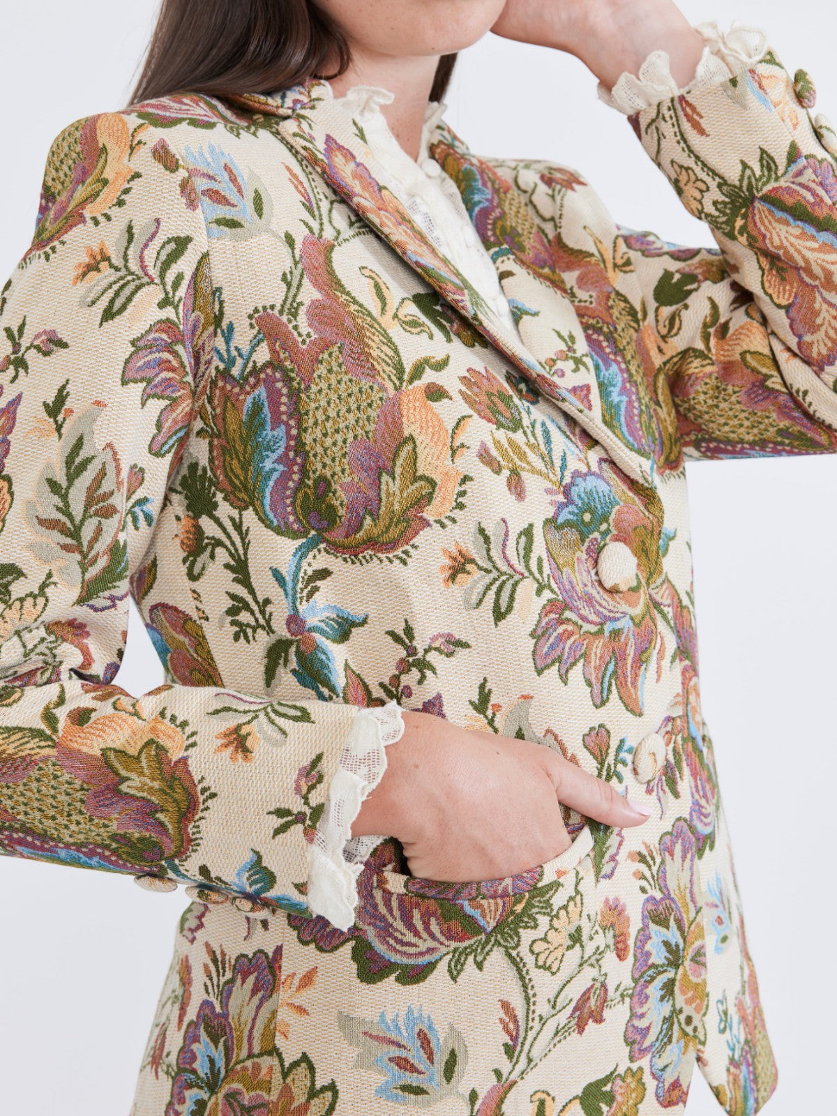 Amber Blazer | Rainbow Floral Jacquard Amber Blazer | Rainbow Floral Jacquard