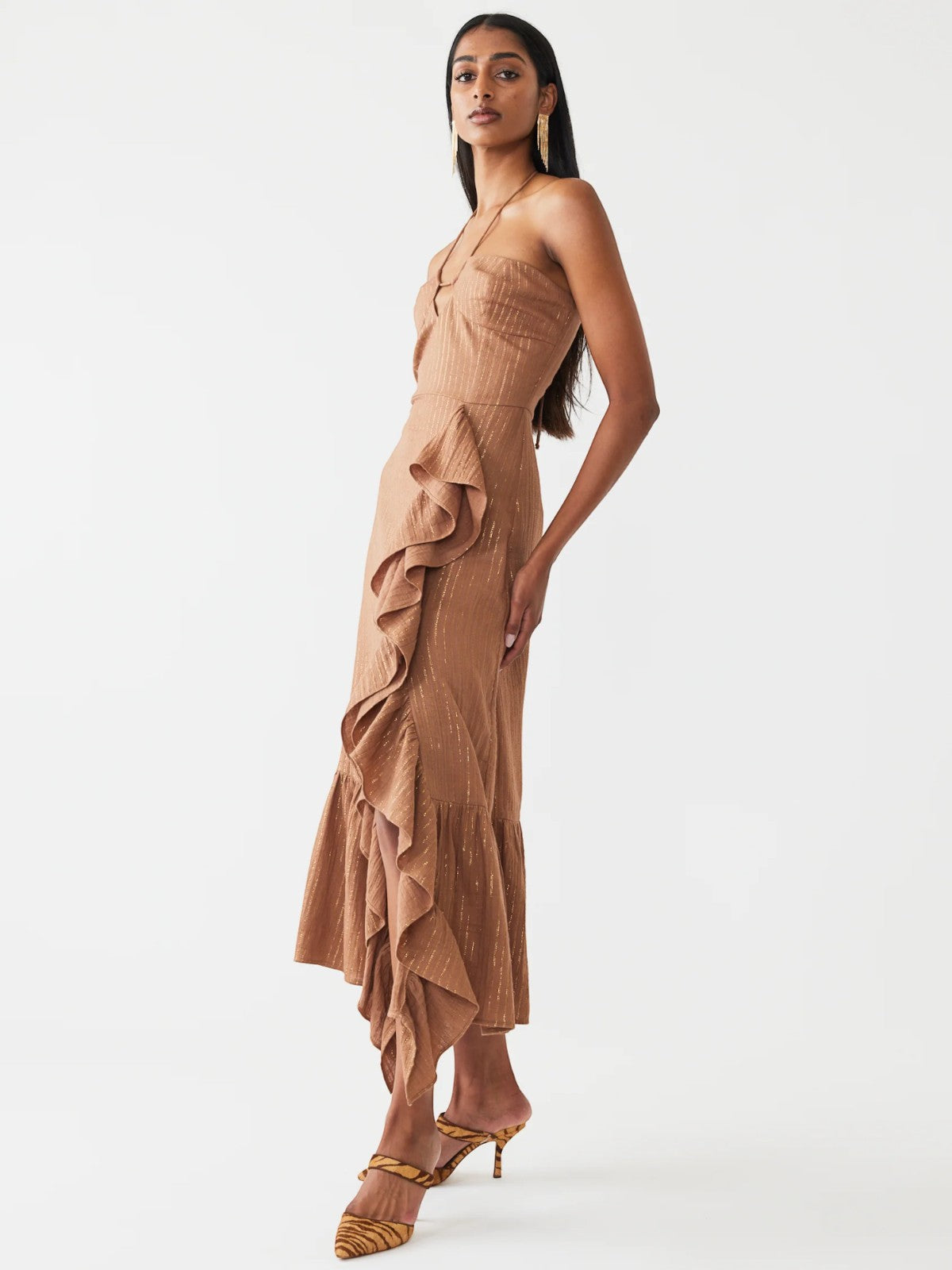 Angelica Dress | Copper Lurex Stripe Angelica Dress | Copper Lurex Stripe