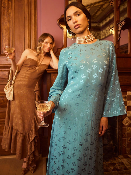 Ariana Dress | Frozen Blue Bouquet