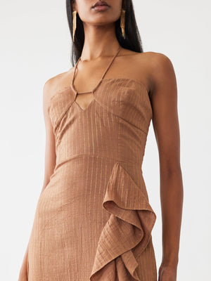 Angelica Dress | Copper Lurex Stripe Angelica Dress | Copper Lurex Stripe