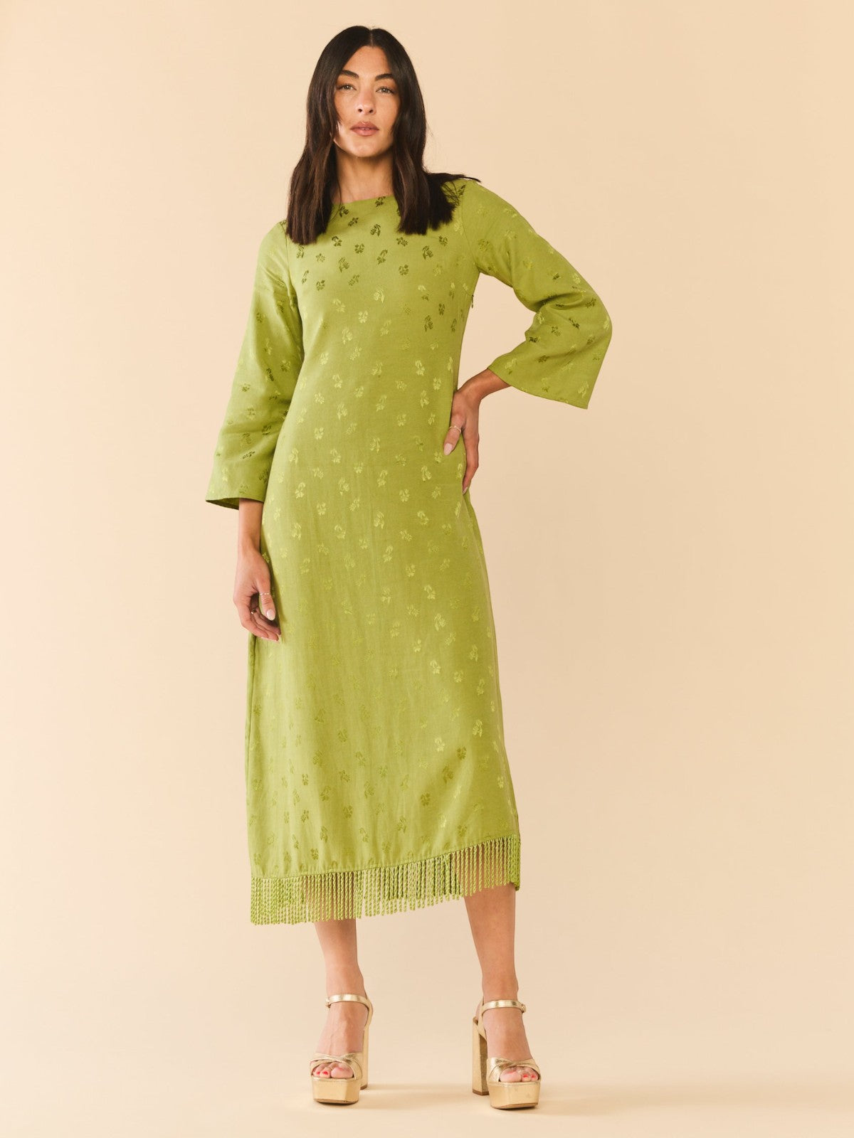 Ariana Dress | Olive Chartreuse