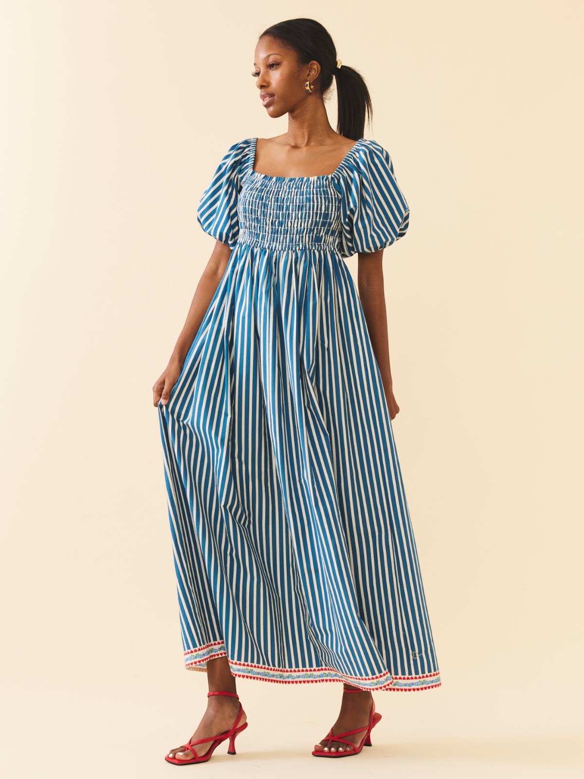 Aurora Dress | Navy Stripe Aurora Dress | Navy Stripe