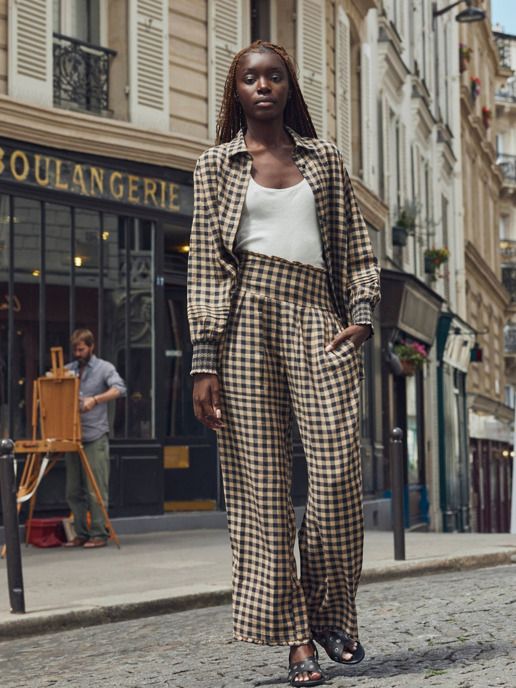 Big Ole Buttondown | Black & Tan Check