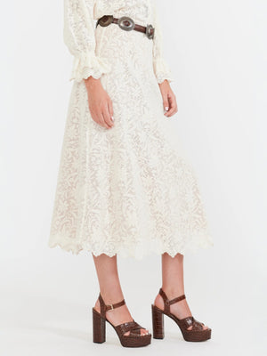 Carly Midi Skirt | Ivory Crochet Lace Carly Midi Skirt | Ivory Crochet Lace