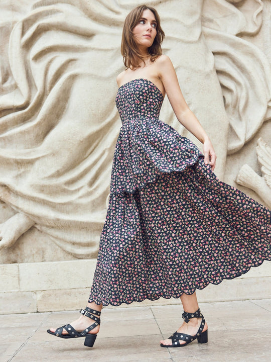Daisy Dress | Black Rose Floral