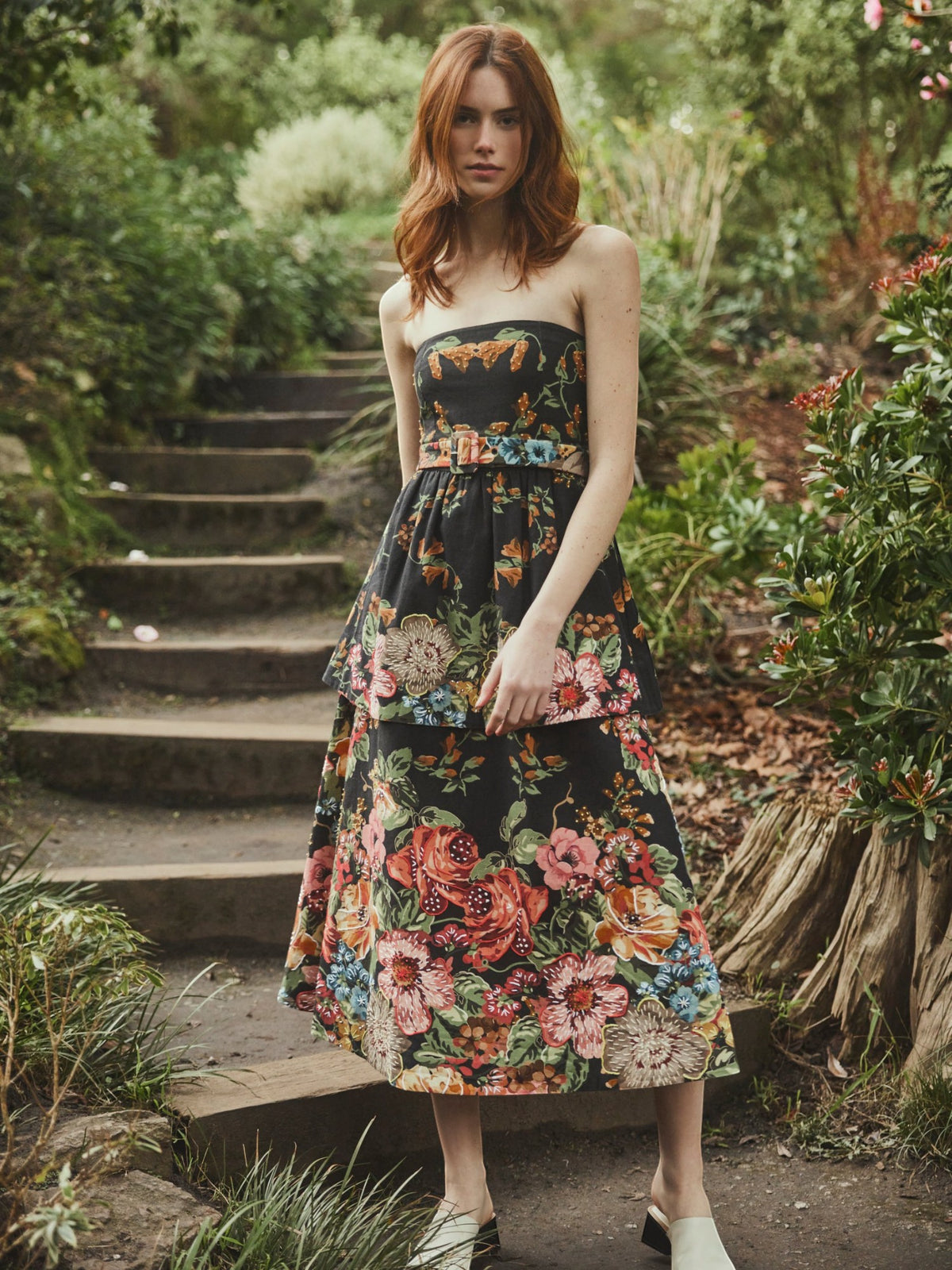 Daisy Dress | Black Victorian Floral Daisy Dress | Black Victorian Floral