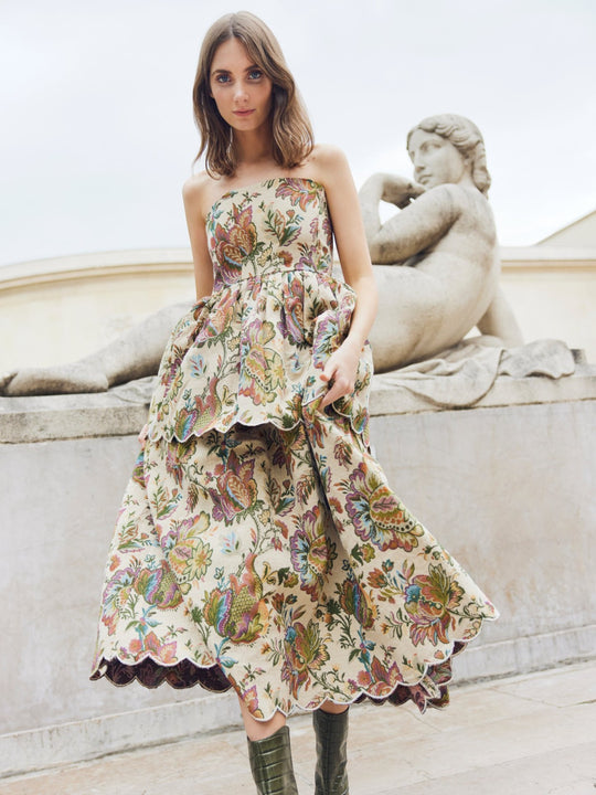 Daisy Dress | Rainbow Floral Jacquard
