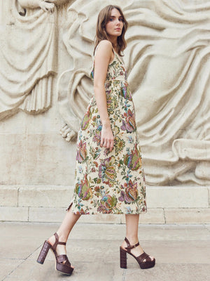 Emily Midi Dress | Rainbow Floral Jacquard Emily Midi Dress | Rainbow Floral Jacquard