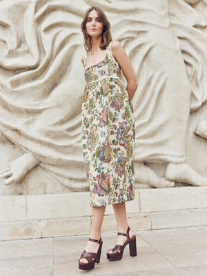 Emily Midi Dress | Rainbow Floral Jacquard Emily Midi Dress | Rainbow Floral Jacquard