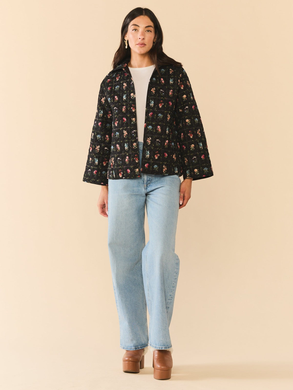 Flora Quilted Jacket | Quilted Florence Black Floral Flora Quilted Jacket | Quilted Florence Black Floral