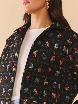 Flora Quilted Jacket | Quilted Florence Black Floral Flora Quilted Jacket | Quilted Florence Black Floral