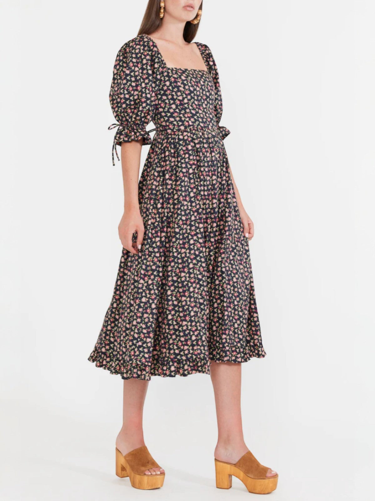 Grace Midi Dress | Black Rose Floral Grace Midi Dress | Black Rose Floral