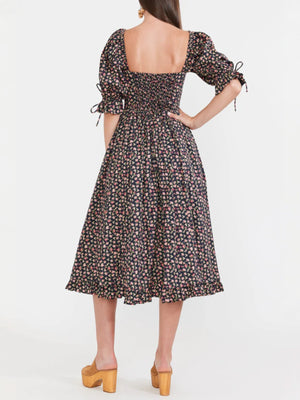 Grace Midi Dress | Black Rose Floral Grace Midi Dress | Black Rose Floral