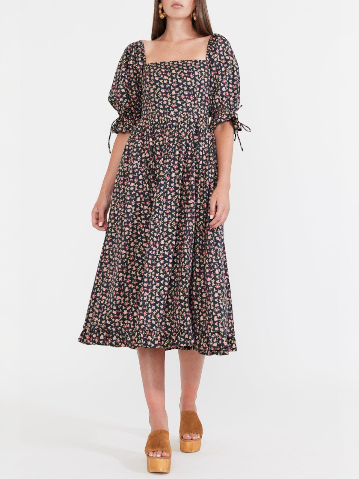 Grace Midi Dress | Black Rose Floral Grace Midi Dress | Black Rose Floral