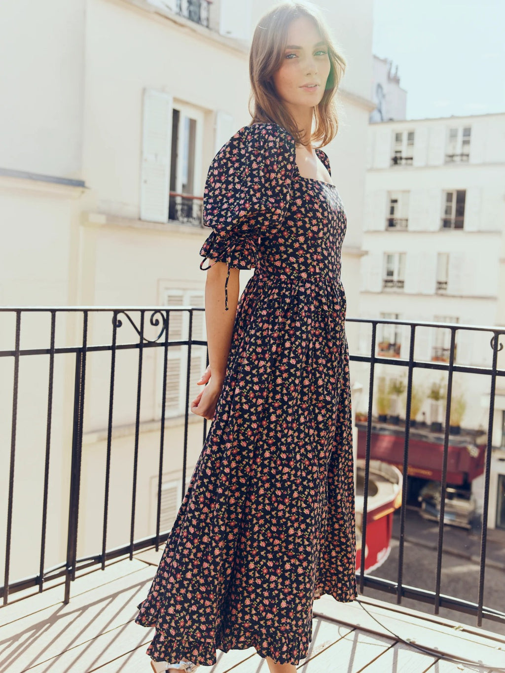 Grace Midi Dress | Black Rose Floral