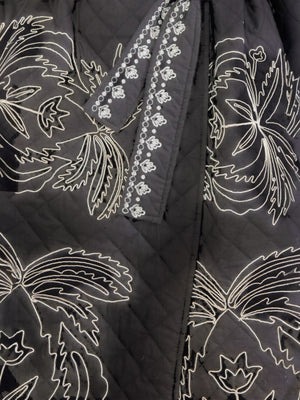 Palak Embroidered Quilted Wrap Jacket | Black Palak Embroidered Quilted Wrap Jacket | Black