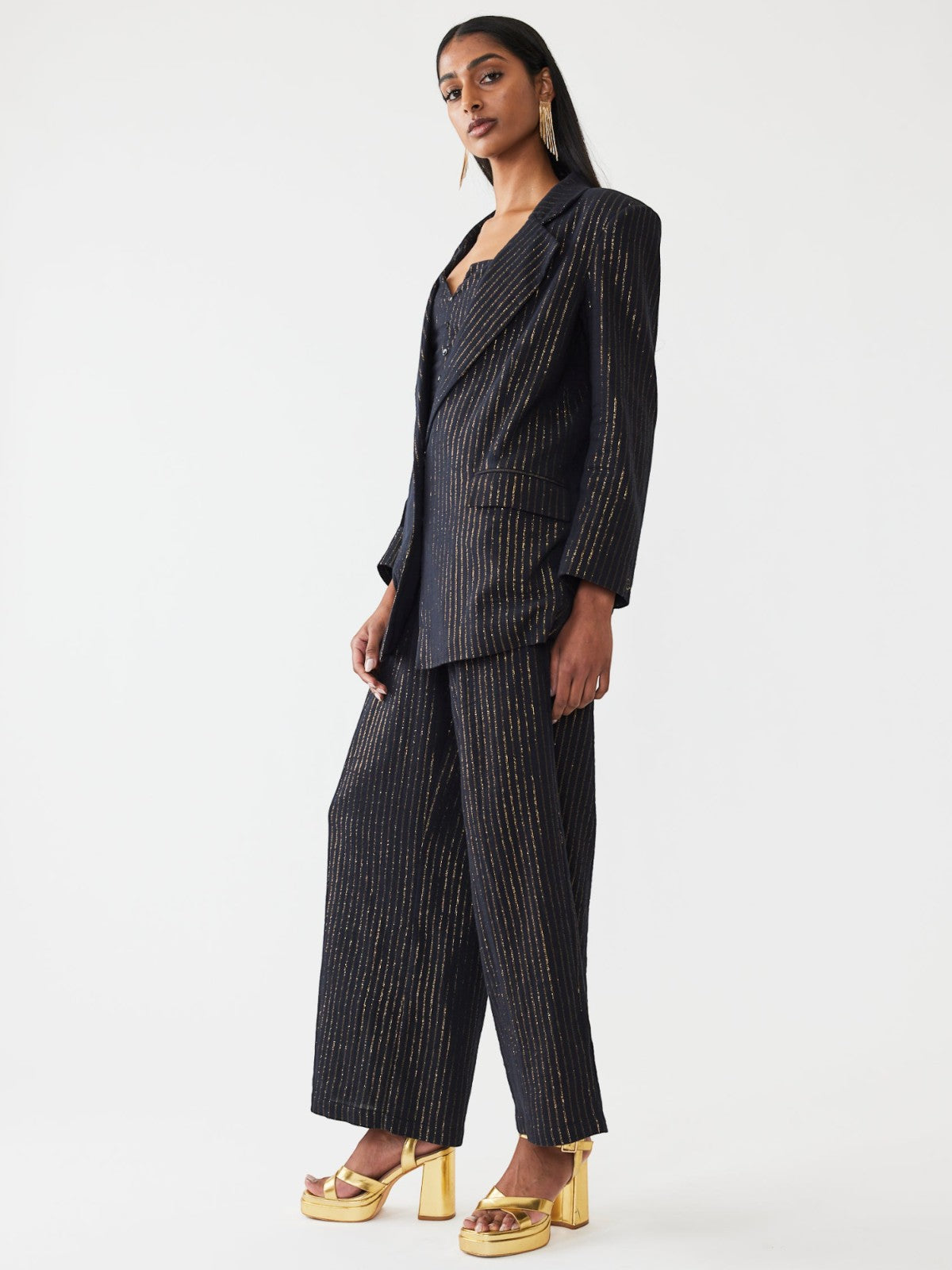 Sloan Blazer | Black Lurex Stripe Sloan Blazer | Black Lurex Stripe