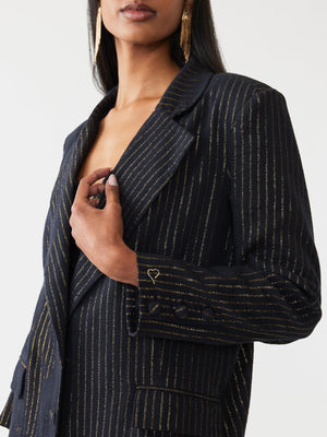 Sloan Blazer | Black Lurex Stripe Sloan Blazer | Black Lurex Stripe