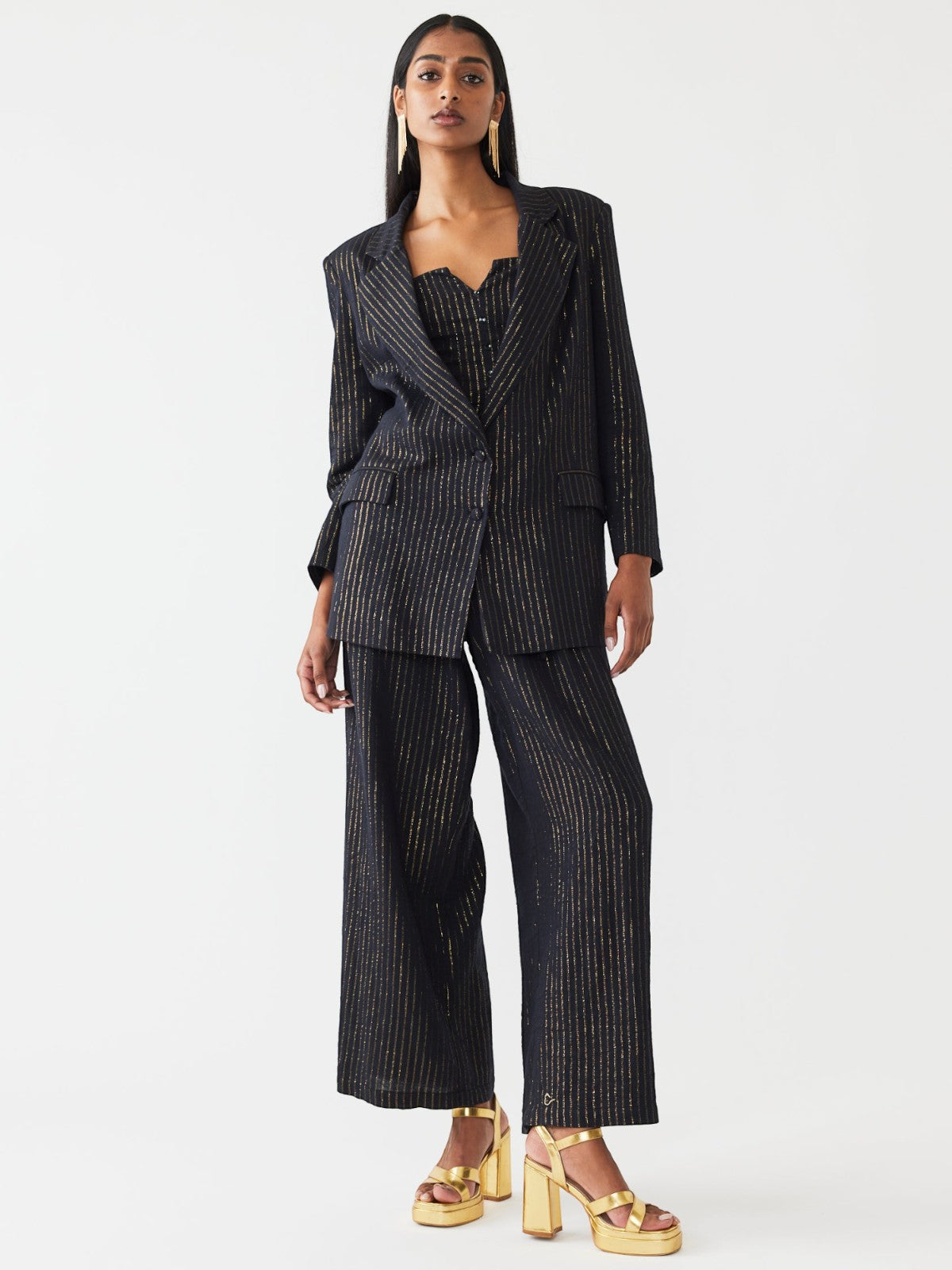 Sloan Blazer | Black Lurex Stripe Sloan Blazer | Black Lurex Stripe