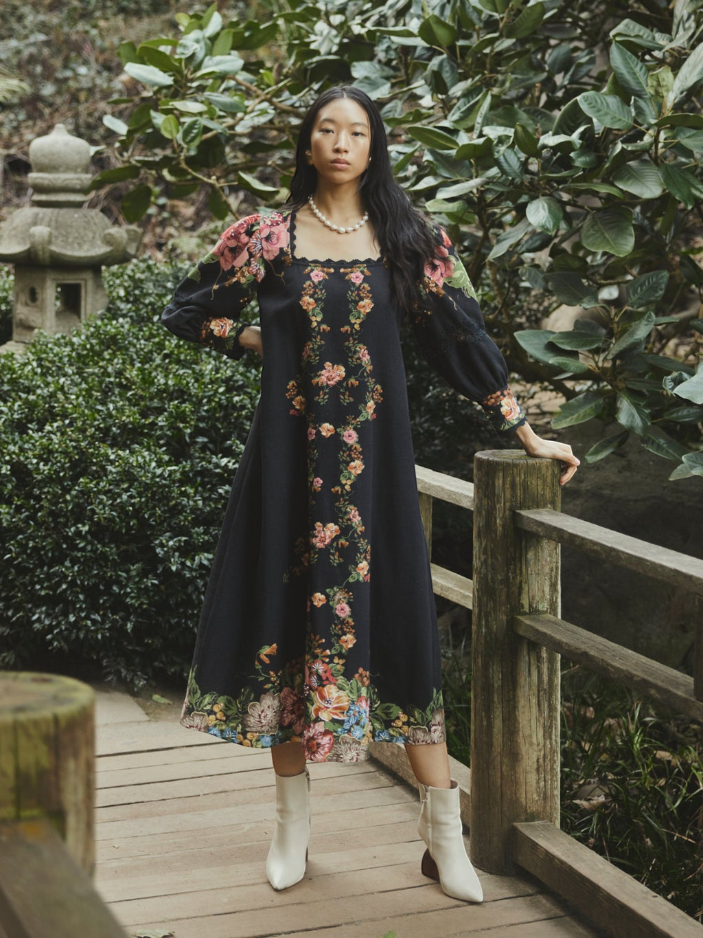 Tara Dress | Black Victorian Floral