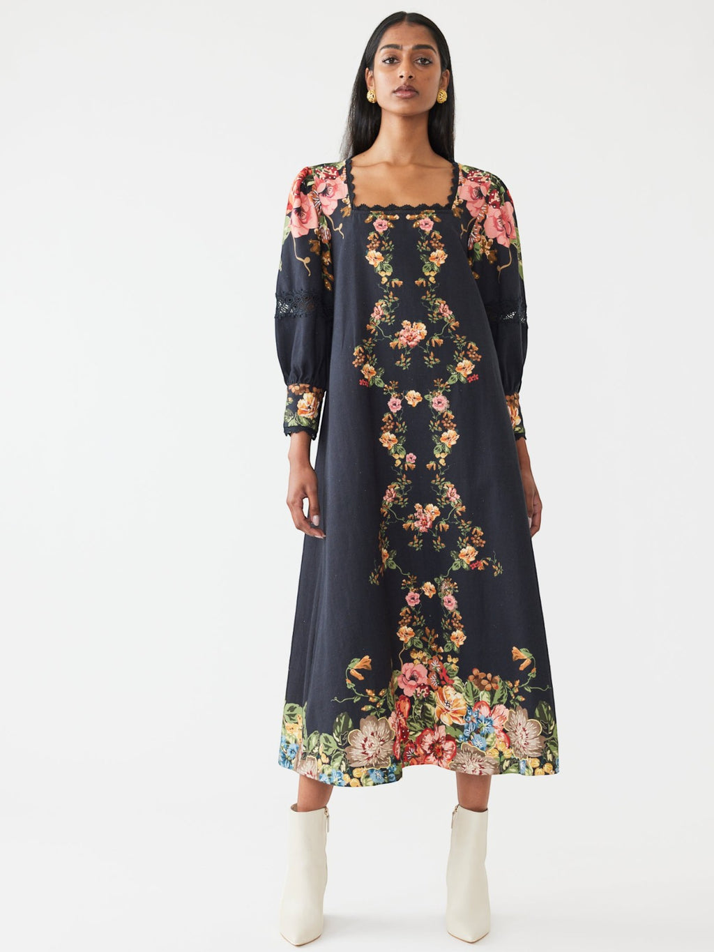 Tara Dress | Black Victorian Floral