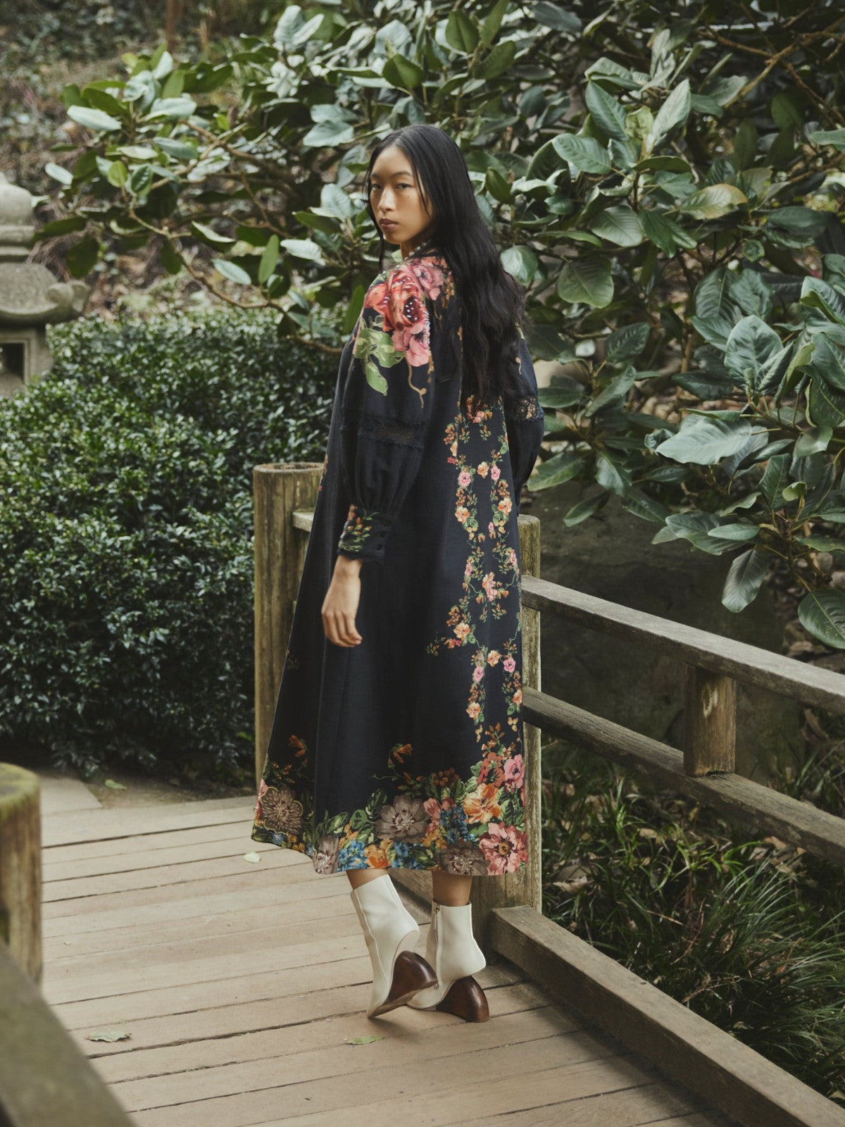 Tara Dress | Black Victorian Floral Tara Dress | Black Victorian Floral