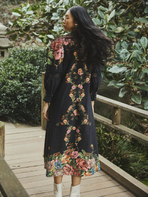 Tara Dress | Black Victorian Floral Tara Dress | Black Victorian Floral