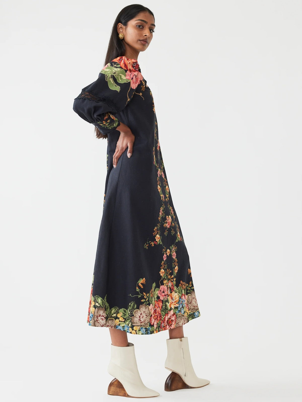 Tara Dress | Black Victorian Floral Tara Dress | Black Victorian Floral