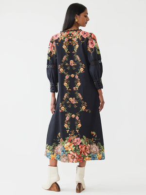 Tara Dress | Black Victorian Floral Tara Dress | Black Victorian Floral