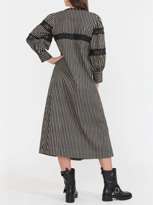 Tara Maxi Dress | Black & Khaki Stripe Tara Maxi Dress | Black & Khaki Stripe