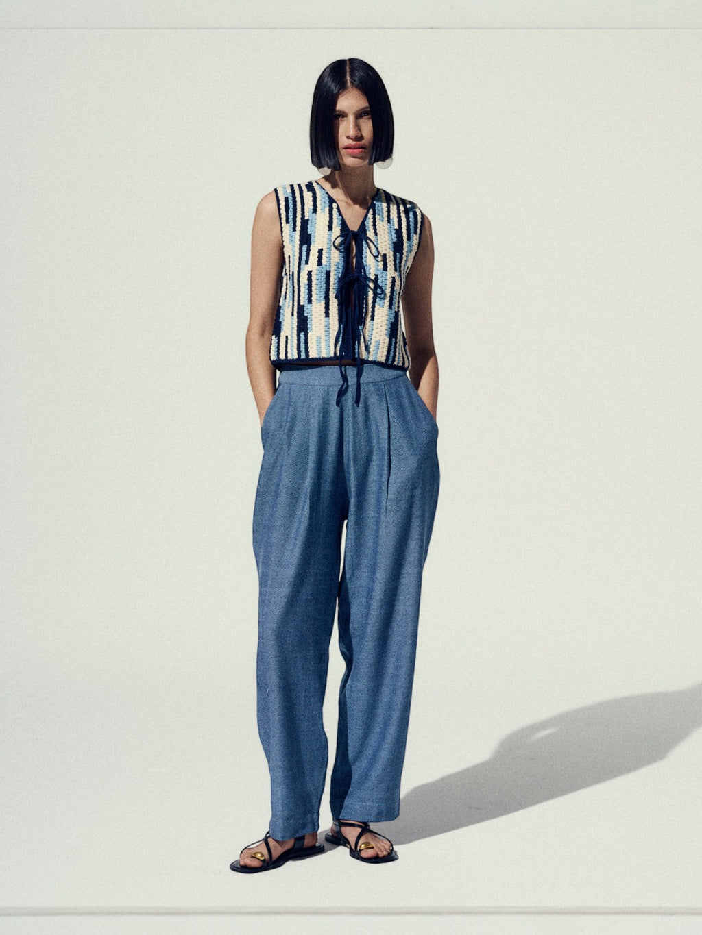 Anadara Woven Pants | Blues