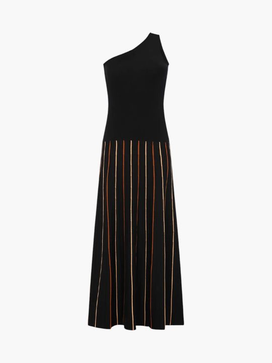 Manglar One Shoulder Maxi Dress | Black