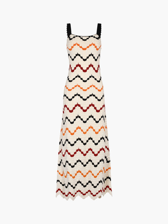 Marea Crochet Maxi Dress | Ivory/Multi