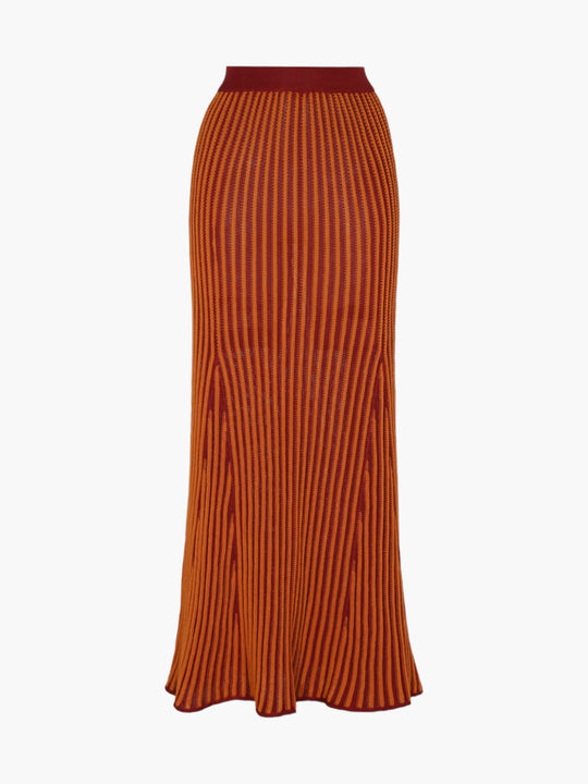 Marina Maxi Skirt | Burgundy / Orange