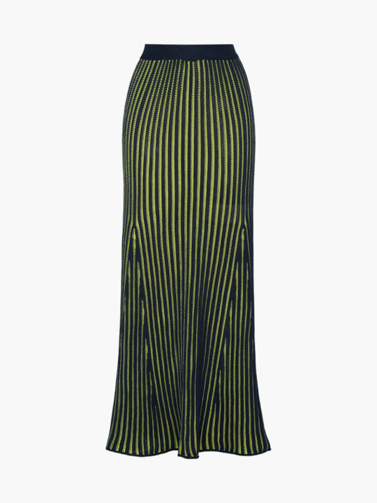 Marina Maxi Skirt | Navy / Lime Green
