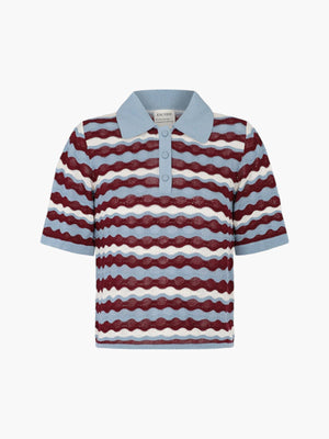 Mullu Knit Shirt | Red Wine/Blues Mullu Knit Shirt | Red Wine/Blues