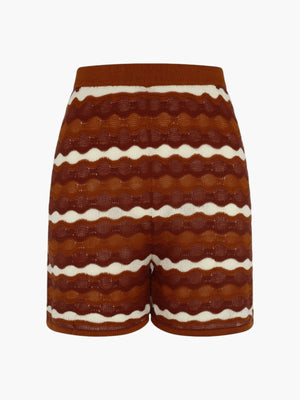 Mullu Knit Shorts | Tobacco/Ivory Mullu Knit Shorts | Tobacco/Ivory