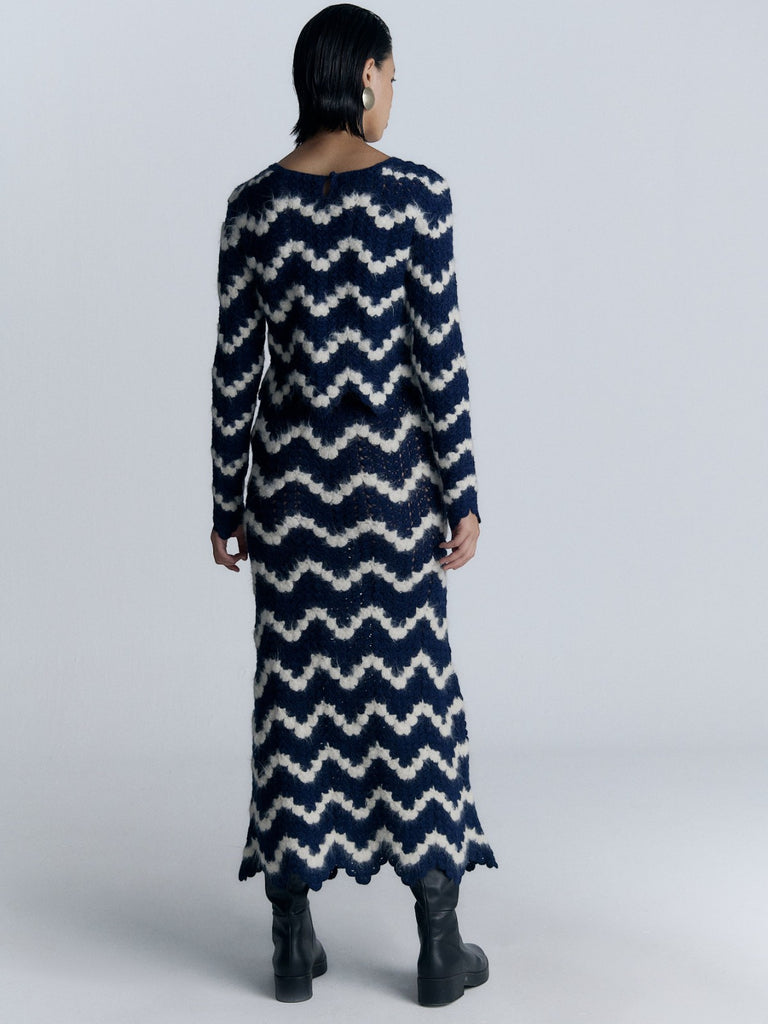 Safi Top | Blue/Ivory | Fashionkind