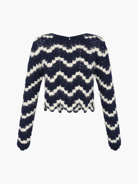 Safi Top | Blue/Ivory