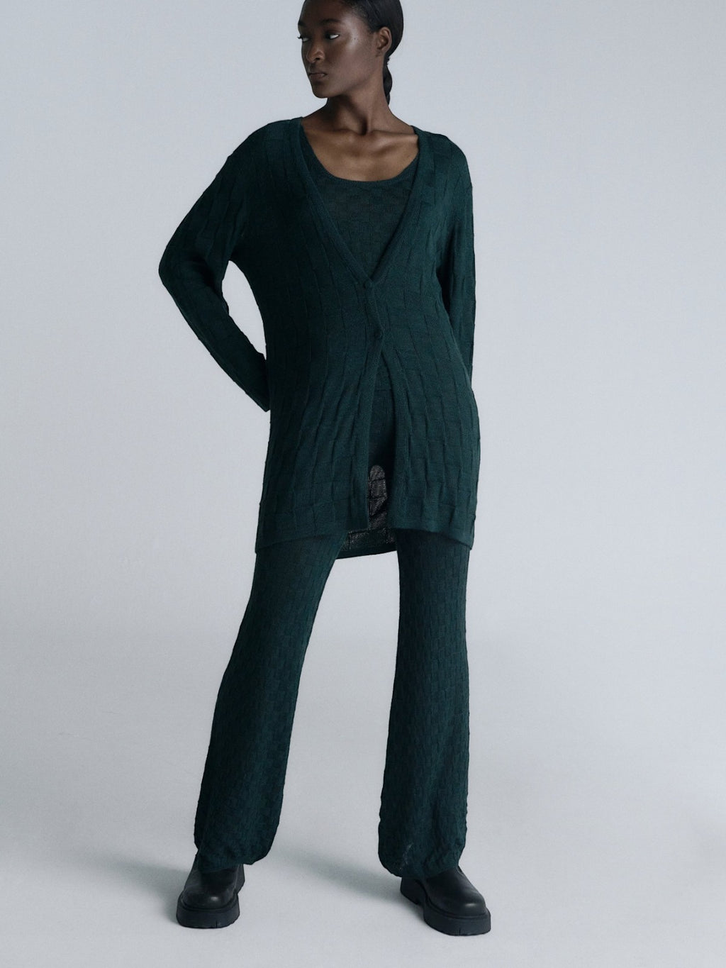 Taki Light Knit Cardigan | Green