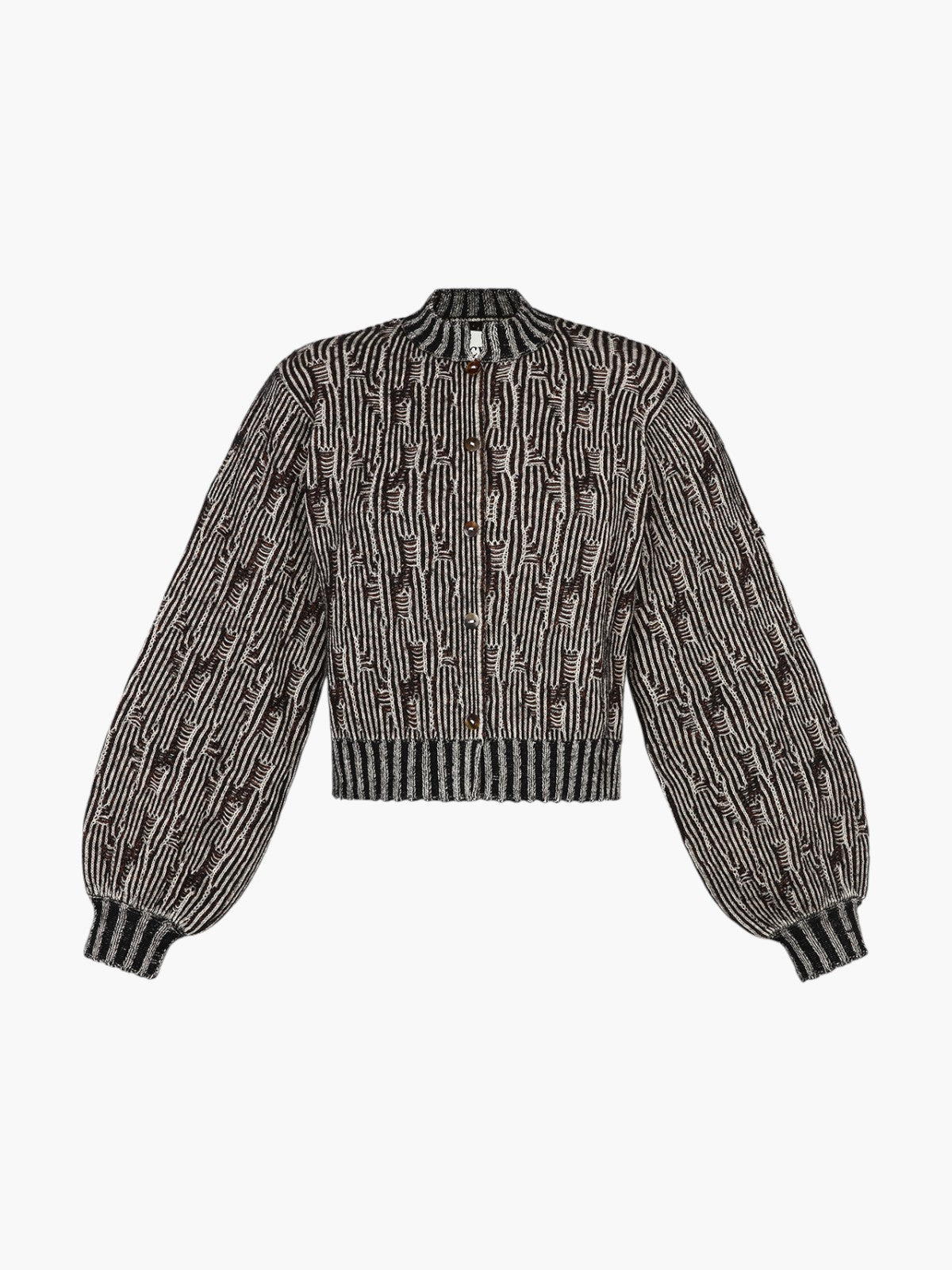 Tayta Cropped Cardigan | Ivory/Black/Chocolate