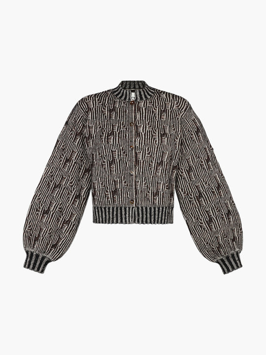 Tayta Cropped Cardigan | Ivory/Black/Chocolate