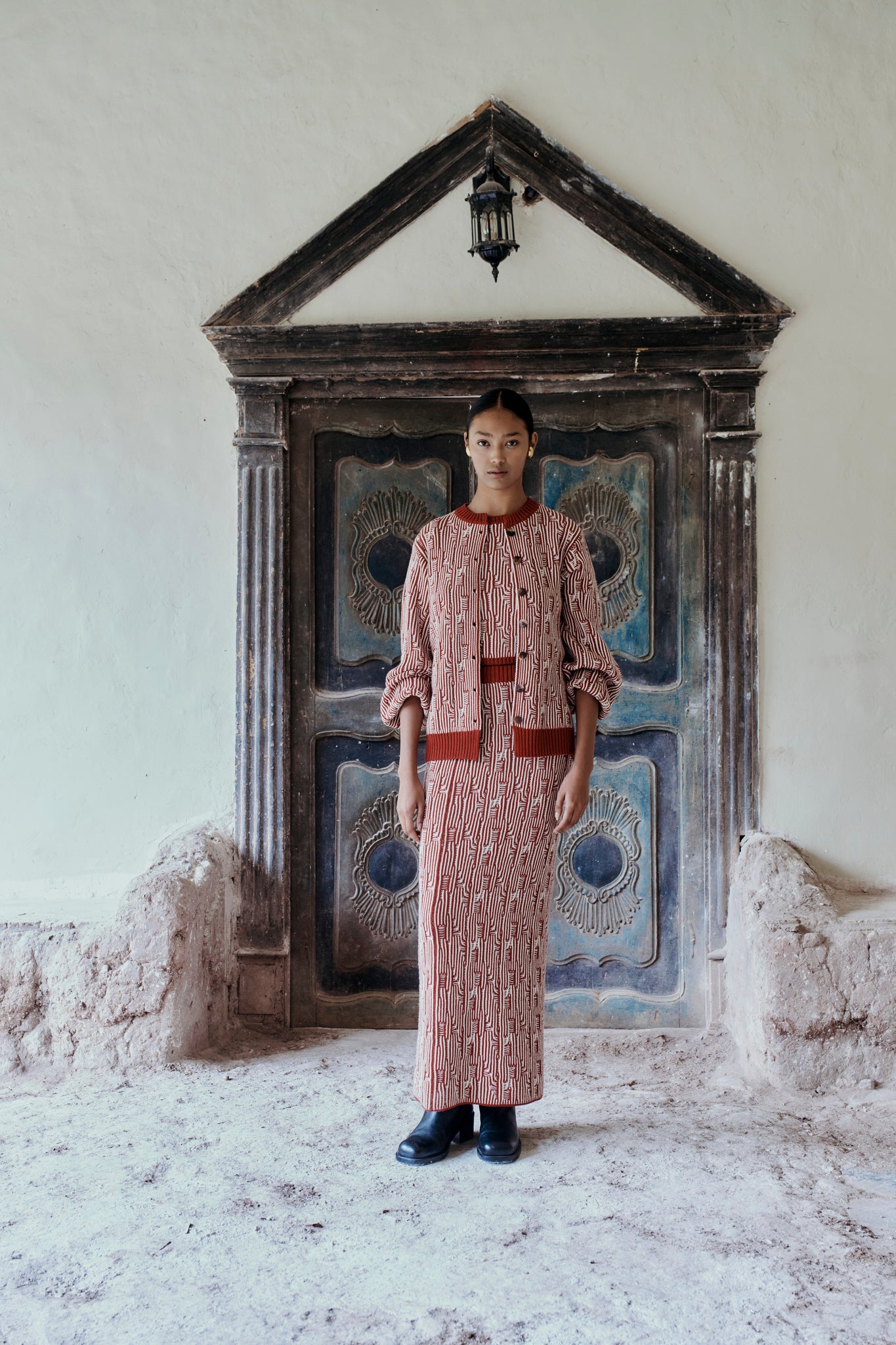 Tayta Maxi Skirt | Burgundy/Ivory