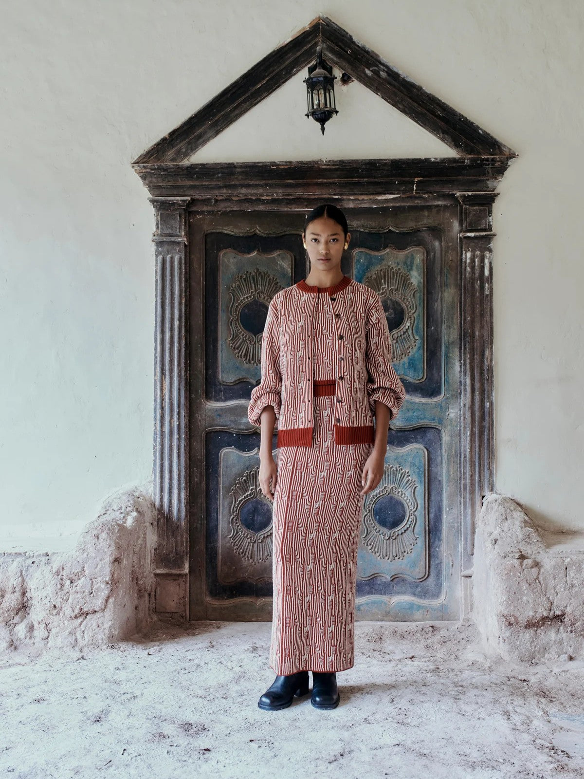 Tayta Maxi Skirt | Burgundy/Ivory Tayta Maxi Skirt | Burgundy/Ivory