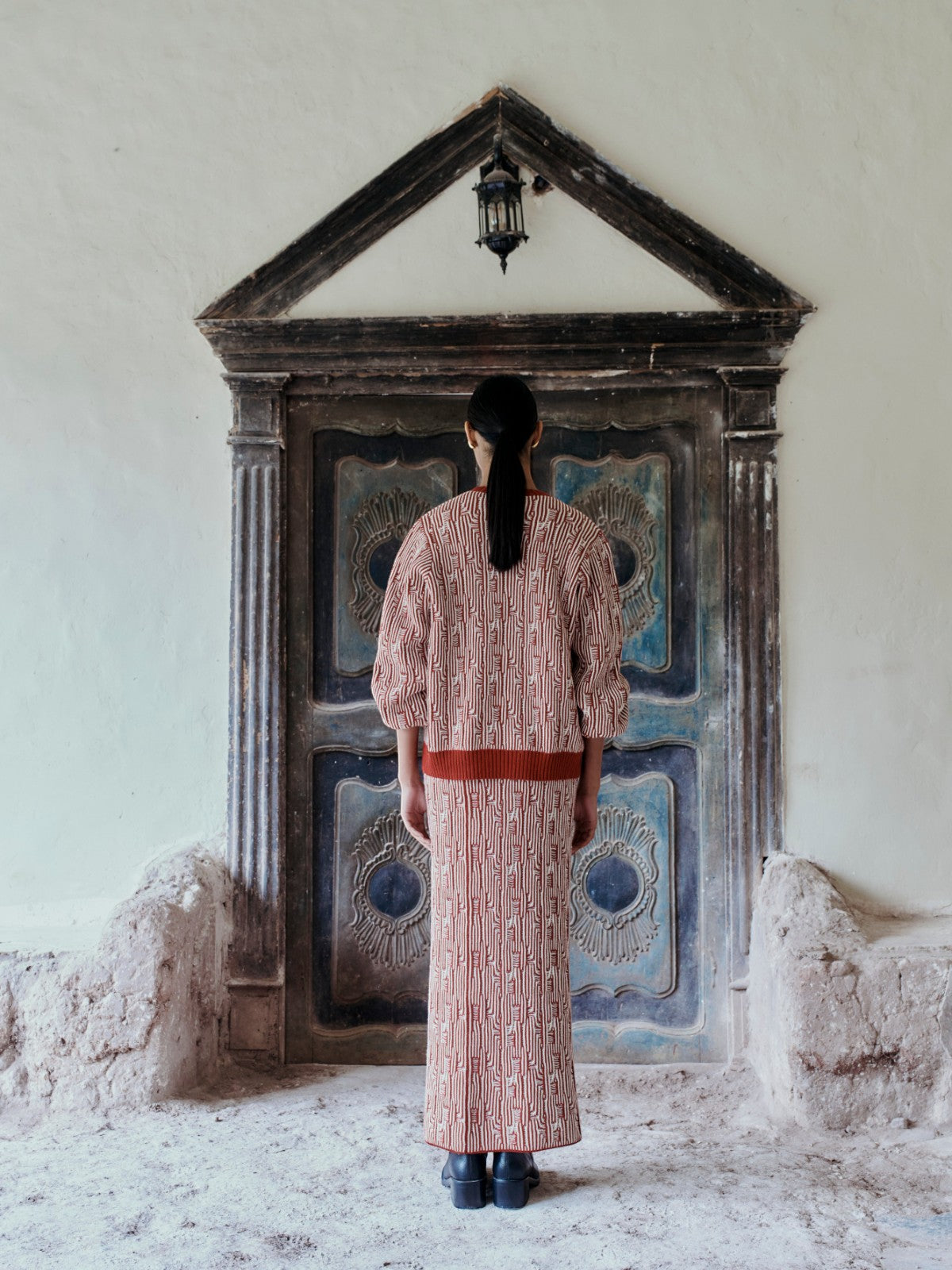 Tayta Maxi Skirt | Burgundy/Ivory Tayta Maxi Skirt | Burgundy/Ivory