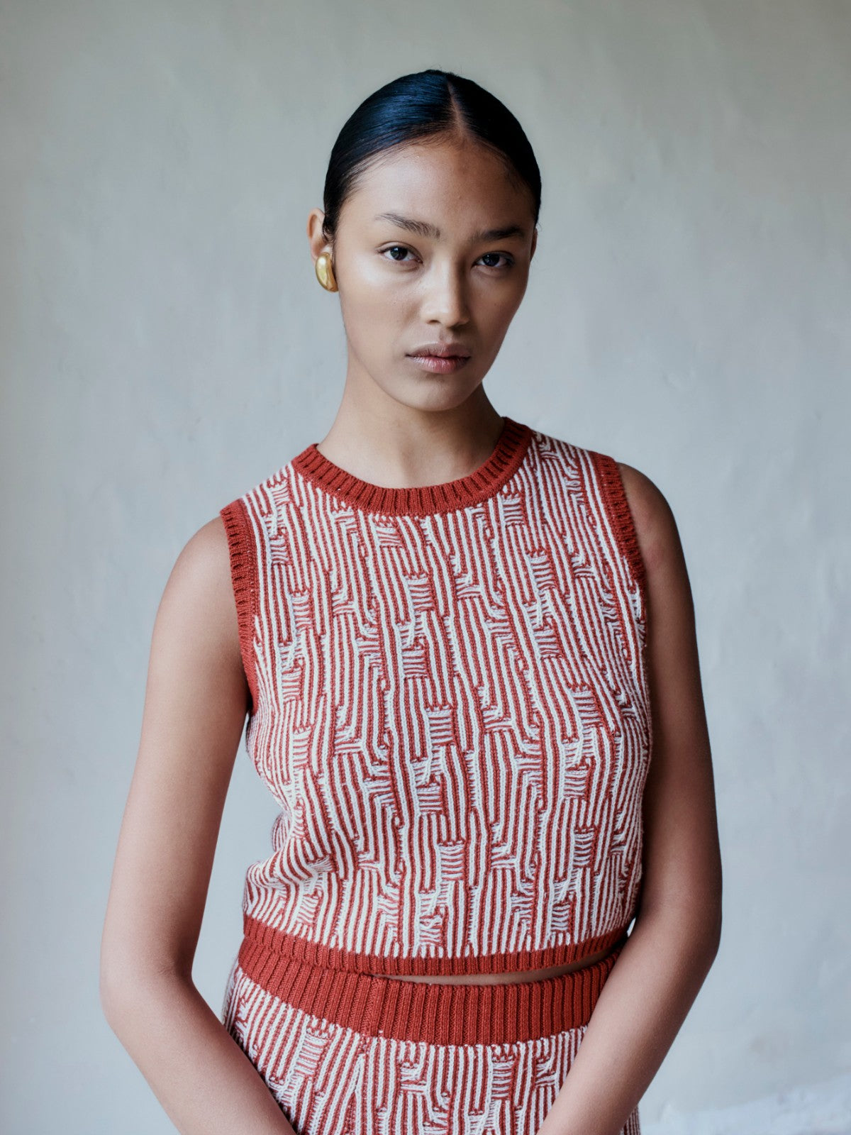 Tayta Sleeveless Top | Burgundy/Ivory