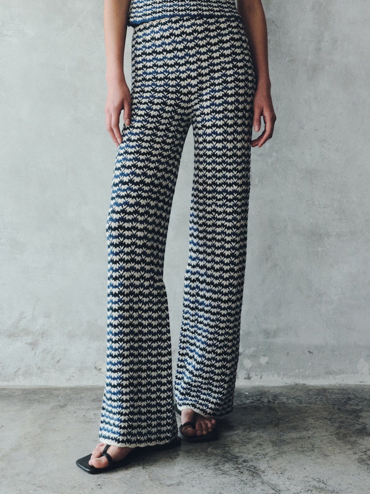 Wayra Crochet Pants | Blues/Ivory