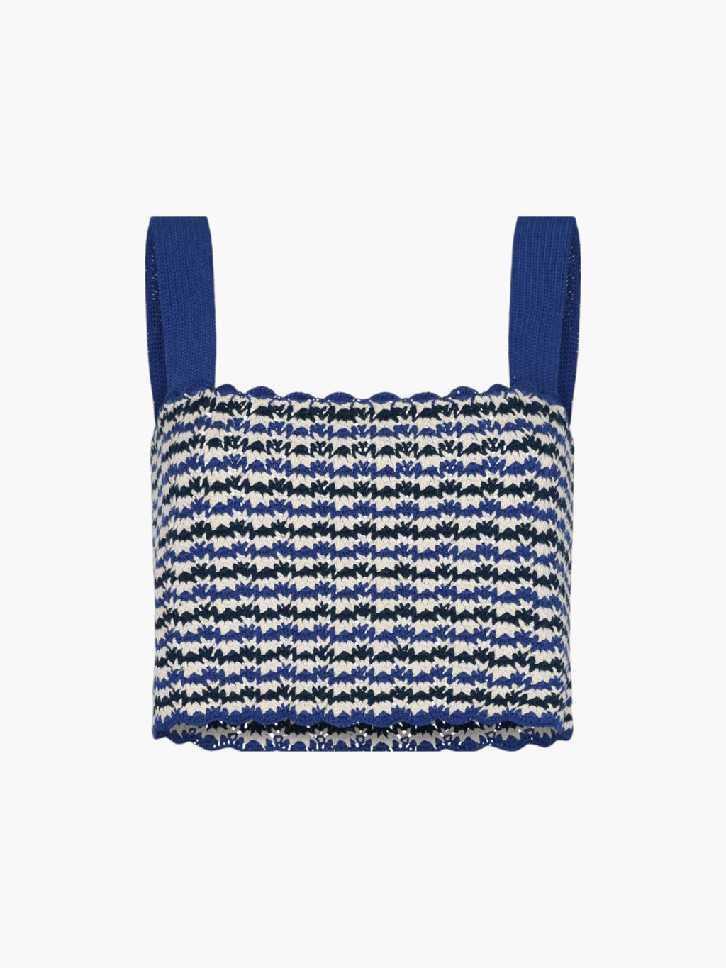 Wayra Cropped Sleeveless Top | Blues/Ivory